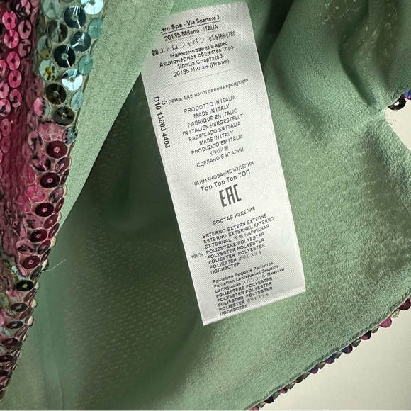 Etro 100% Silk Paisley Sequin T-shirt Size 42/S - Picture 5 of 7